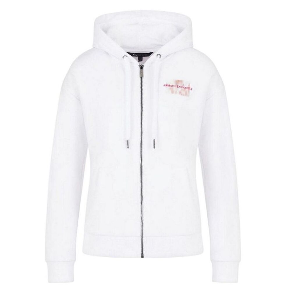 Armani Exchange Womens/Ladies Full Zip Hoodie / White